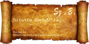 Szlotta Borbála névjegykártya